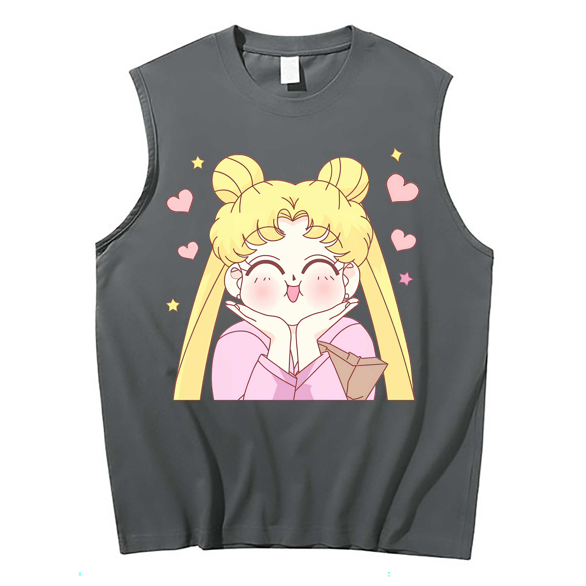 （画像用） 美少女戦士セーラームーン 愛野 美奈子 あいの みなこ Sailor Moon Aino Minako コットン100％タンクトップ（フロントプリント）